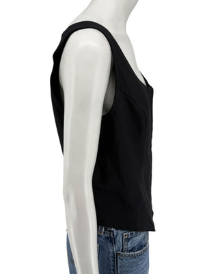 Ivan Grundahl Black Structured Hook-Front Corset Top – Size 44