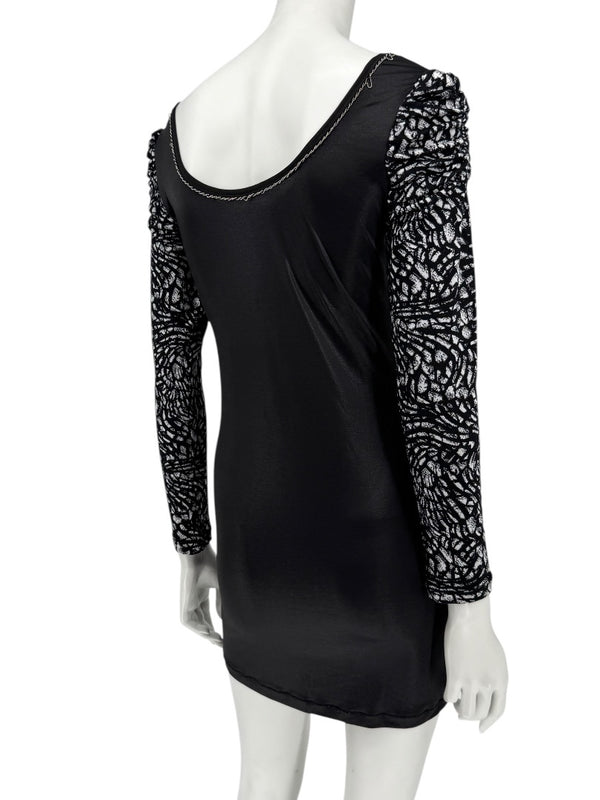 Custo Barcelona Long-Sleeve Printed Mini Dress – Size 0