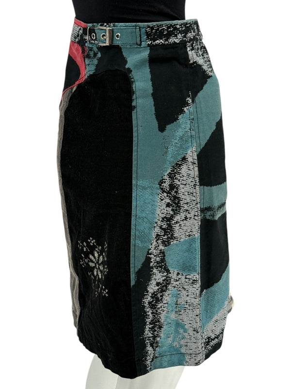 Custo Barcelona Women’s Multicolor Patchwork Cotton Skirt – Size 0