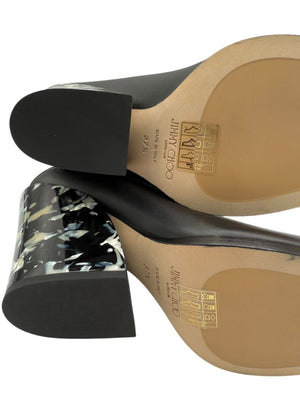 Jimmy Choo Western Style Tortoiseshell Effect Heel Booties - Size 37.5