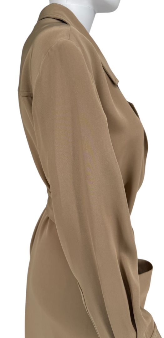 Kiton Camel Silk Belted Jacket – Size 44 (IT)