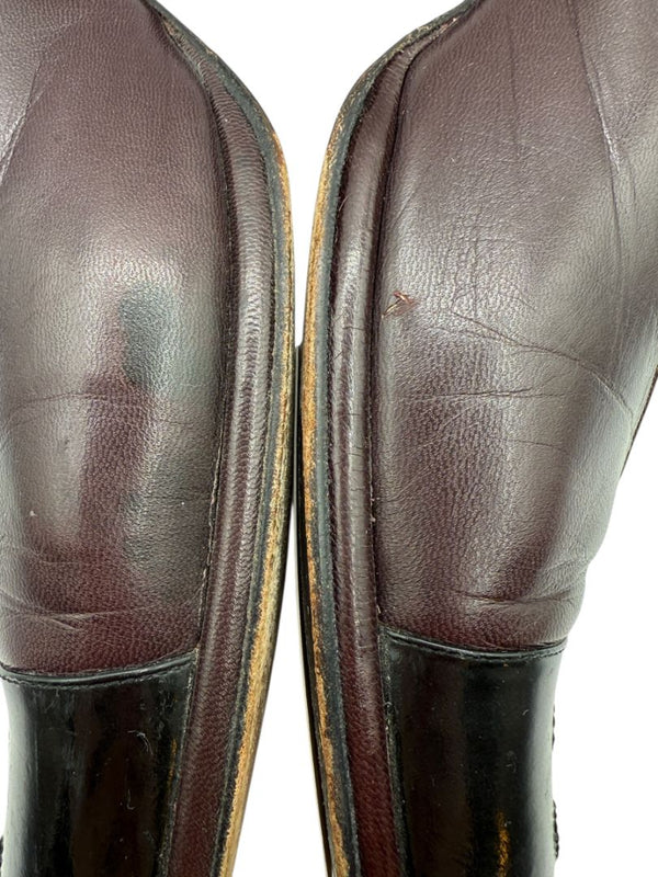 Chanel Two-Tone Leather Cap Toe Pumps in Espresso & Black – Size 40 (US 10)