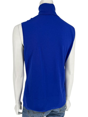 Lafayette 148 New York Royal Blue Sleeveless Turtleneck Sweater – Size L