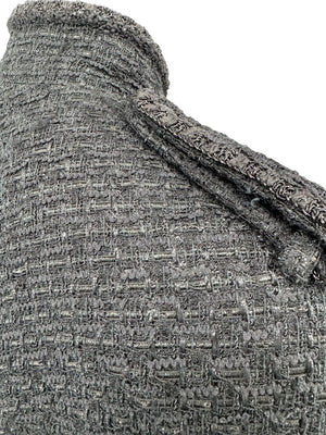 Chanel Women’s Black Textured Tweed Military-Inspired Jacket – Size 44