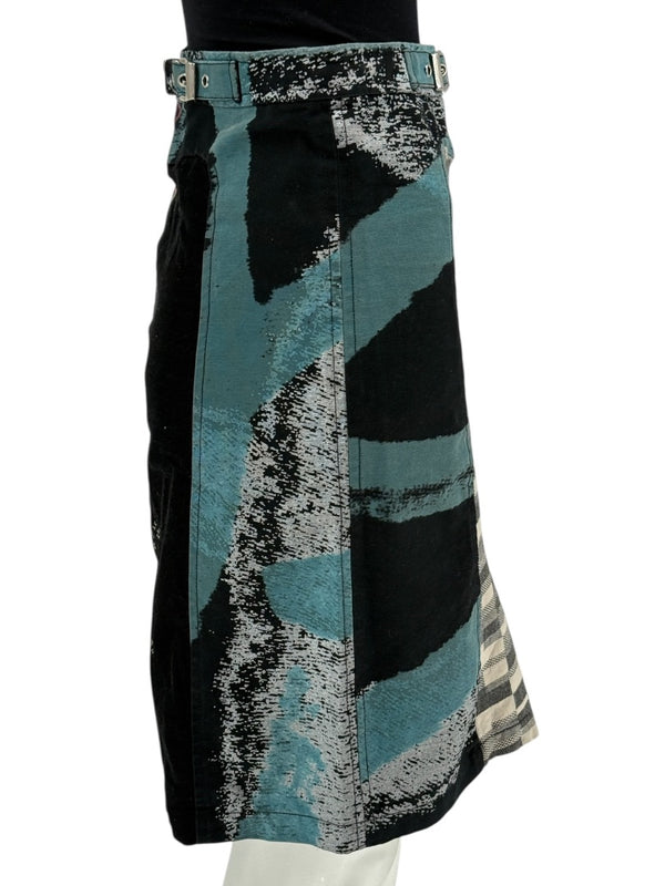 Custo Barcelona Women’s Multicolor Patchwork Cotton Skirt – Size 0