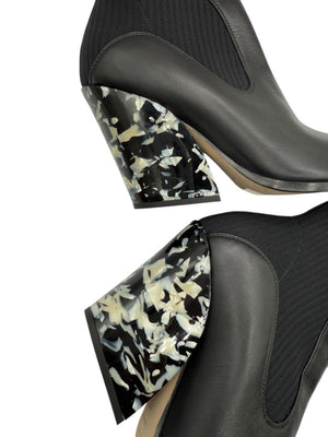 Jimmy Choo Western Style Tortoiseshell Effect Heel Booties - Size 37.5