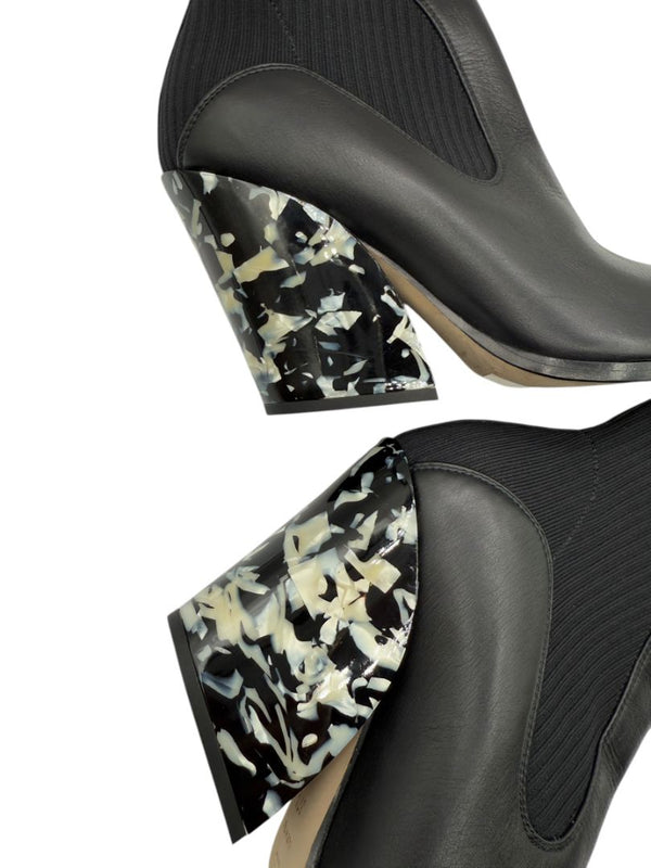 Jimmy Choo Western Style Tortoiseshell Effect Heel Booties - Size 37.5