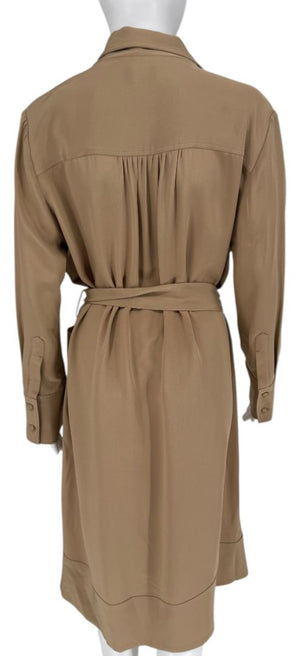 Kiton Camel Silk Belted Jacket – Size 44 (IT)