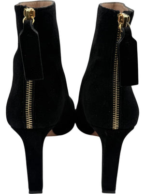 Stuart Weitzman Black Suede Round Toe Booties – Size 8.5M