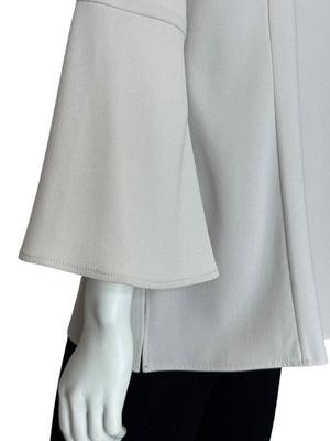 Pamella Roland Light Grey Ruffle Front Blouse – Large