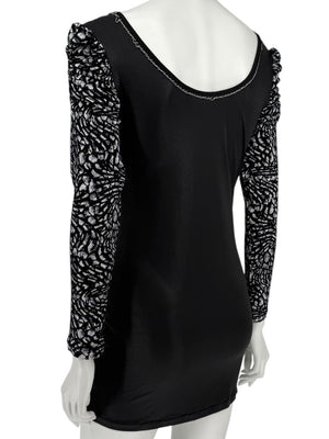 Custo Barcelona Long-Sleeve Printed Mini Dress – Size 0