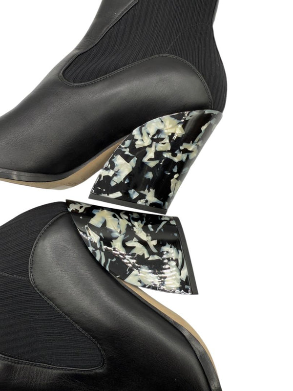 Jimmy Choo Western Style Tortoiseshell Effect Heel Booties - Size 37.5