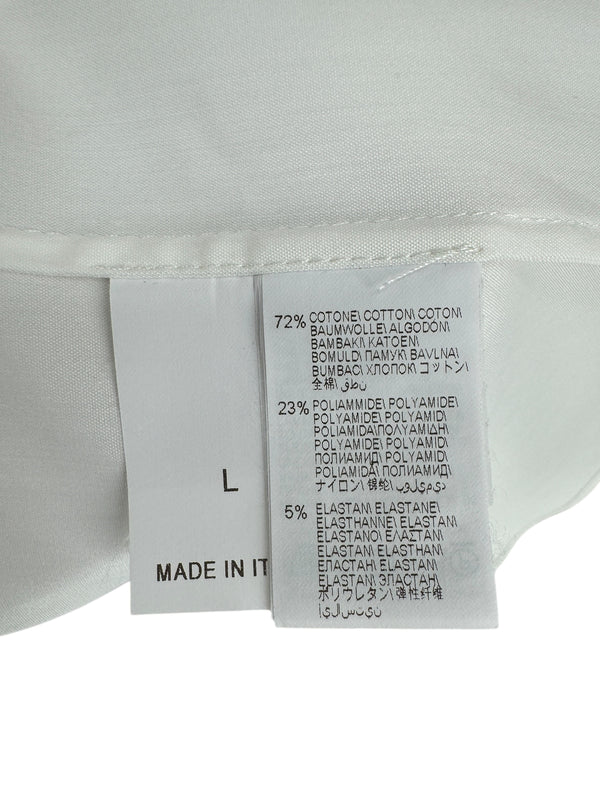 Brunello Cucinelli White Cotton Shirt with Monili Trim – Size L