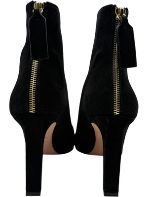 Stuart Weitzman Black Suede Round Toe Booties – Size 8.5M