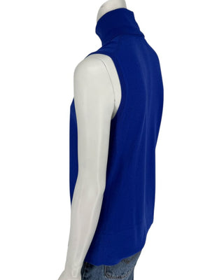 Lafayette 148 New York Royal Blue Sleeveless Turtleneck Sweater – Size L