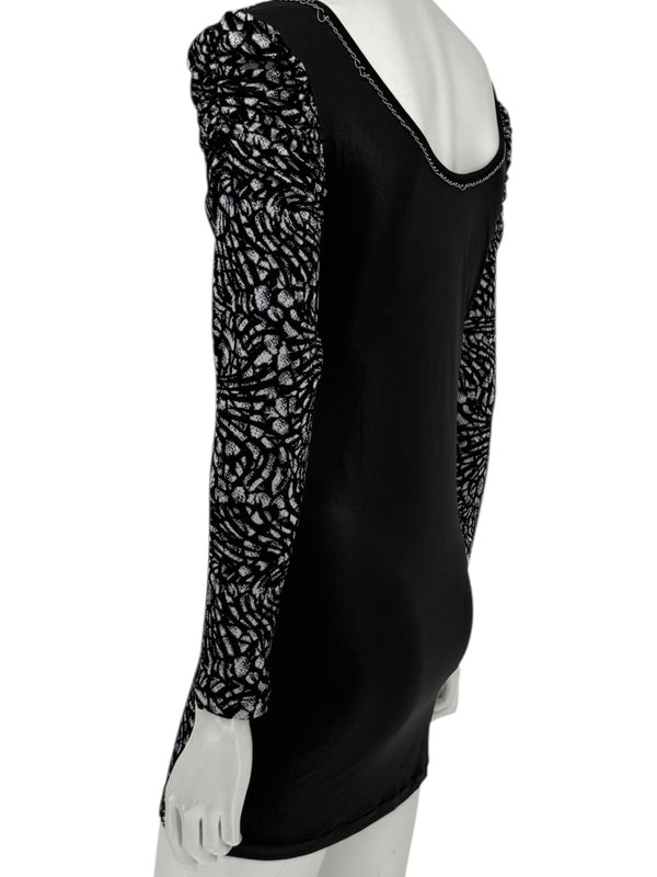 Custo Barcelona Long-Sleeve Printed Mini Dress – Size 0