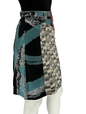 Custo Barcelona Women’s Multicolor Patchwork Cotton Skirt – Size 0