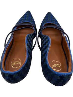 Malone Souliers Navy Basketweave Cutout Heels – Size 39.5