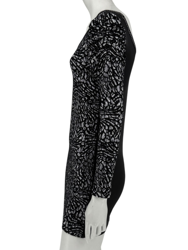 Custo Barcelona Long-Sleeve Printed Mini Dress – Size 0