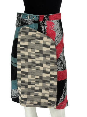 Custo Barcelona Women’s Multicolor Patchwork Cotton Skirt – Size 0
