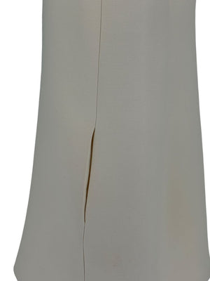 Christian Dior Ivory Wool Silk Blend Crepe Shift Mini Dress- Collared, Sleeveless Size 42/10