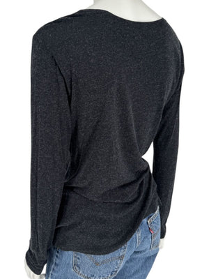Pauw Amsterdam Charcoal Modal-Cashmere Long Sleeve Top – Size 40 (US M)