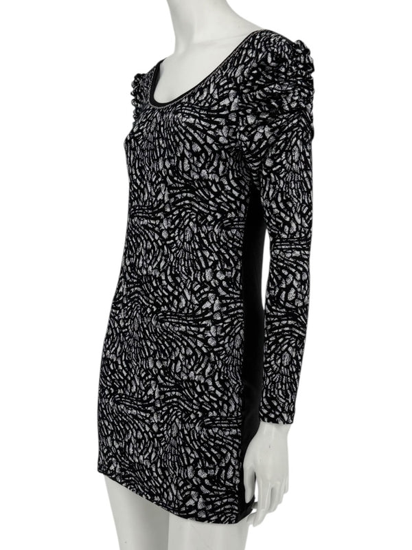 Custo Barcelona Long-Sleeve Printed Mini Dress – Size 0