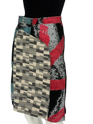 Custo Barcelona Women’s Multicolor Patchwork Cotton Skirt – Size 0