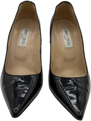Jimmy Choo Black Patent Leather Pointed Toe Pumps – Size 39