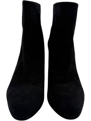 Stuart Weitzman Black Suede Round Toe Booties – Size 8.5M