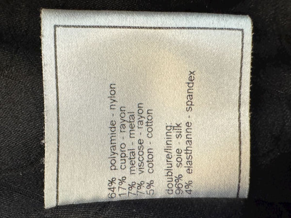 Chanel Women’s Black Textured Tweed Military-Inspired Jacket – Size 44