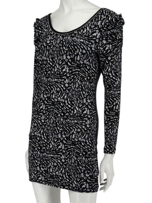Custo Barcelona Long-Sleeve Printed Mini Dress – Size 0