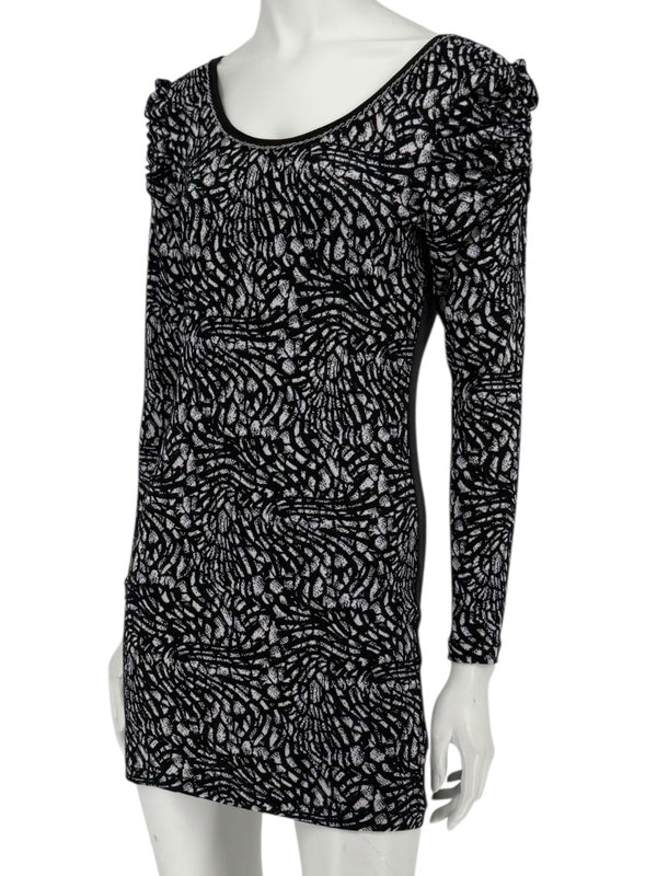 Custo Barcelona Long-Sleeve Printed Mini Dress – Size 0