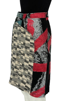 Custo Barcelona Women’s Multicolor Patchwork Cotton Skirt – Size 0