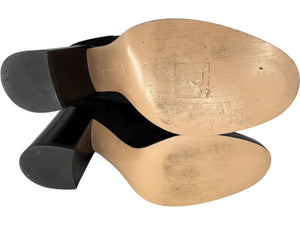 Gianvito Rossi Black Suede Block Heel Knee Boots – Size 39.5