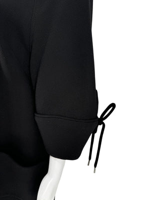 Lela Rose Black Wool-Blend Tie Sleeve Dress – Size 6