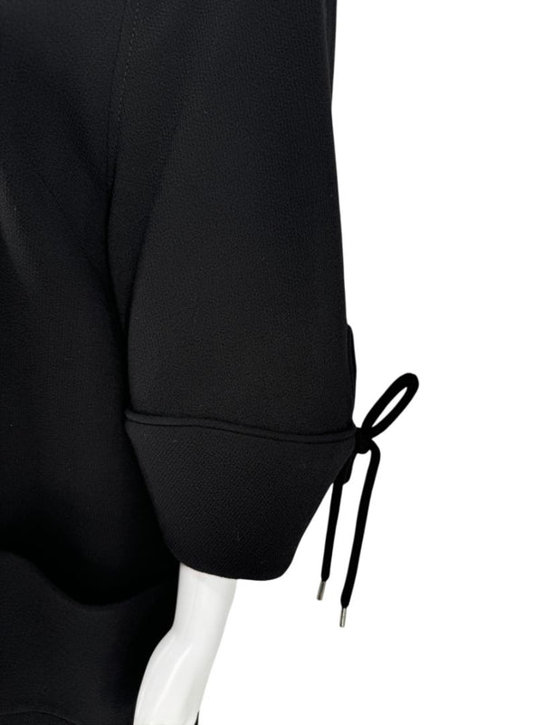 Lela Rose Black Wool-Blend Tie Sleeve Dress – Size 6