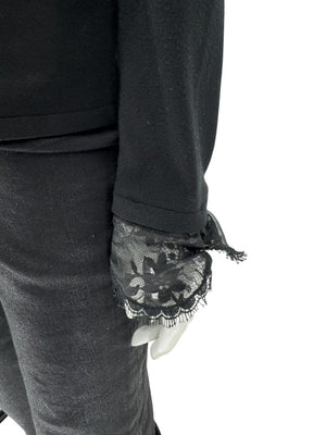 Rena Lange Black Lace Ruffle Blouse – Size 40 (US 8)