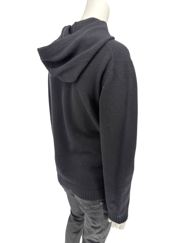 Brunello Cucinelli Black Wool & Cashmere Hoodie – Size M