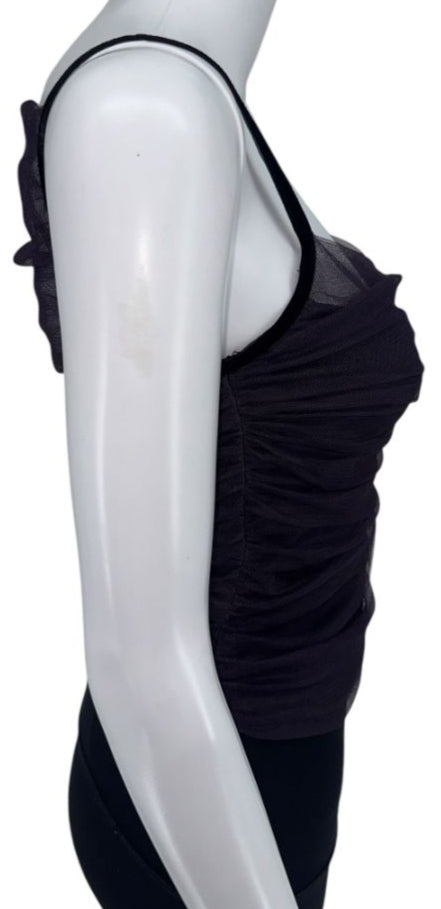 Lida Baday Ruched Mesh Overlay Camisole – Size 8 (Excellent Pre-Owned Condition)