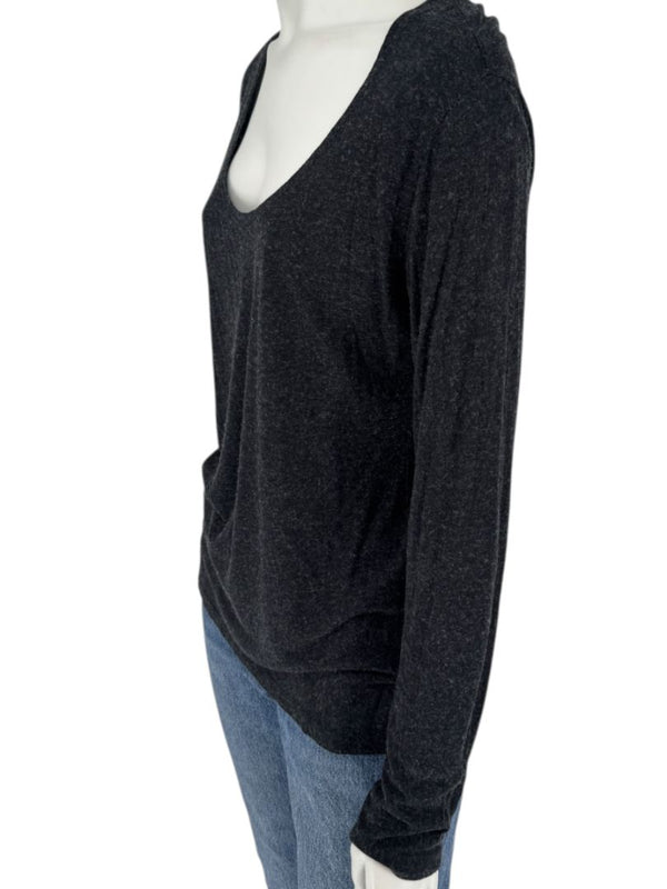 Pauw Amsterdam Charcoal Modal-Cashmere Long Sleeve Top – Size 40 (US M)