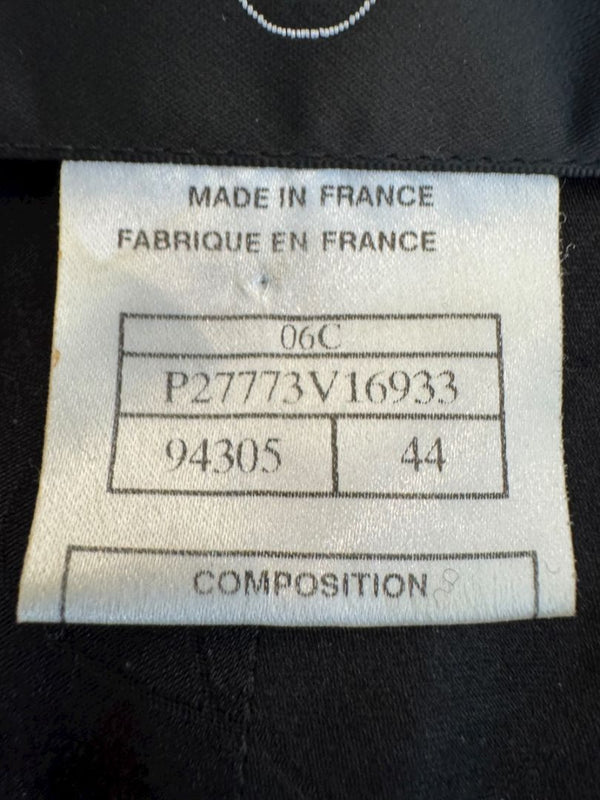 Chanel Women’s Black Textured Tweed Military-Inspired Jacket – Size 44