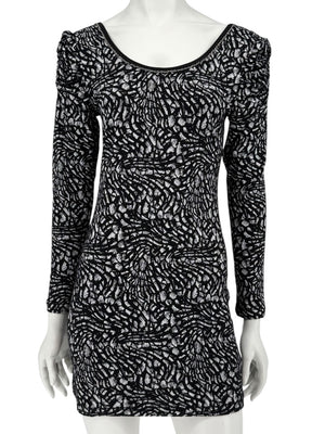 Custo Barcelona Long-Sleeve Printed Mini Dress – Size 0