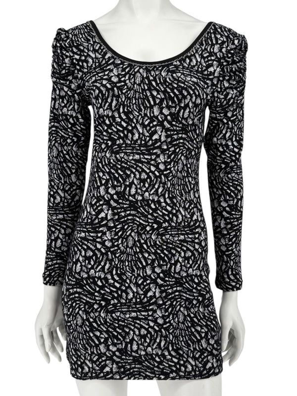 Custo Barcelona Long-Sleeve Printed Mini Dress – Size 0