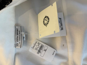 Escada White Stretch Denim Two-Piece Jacket & Pant Suit – Jacket Size XL / Pants Size 16