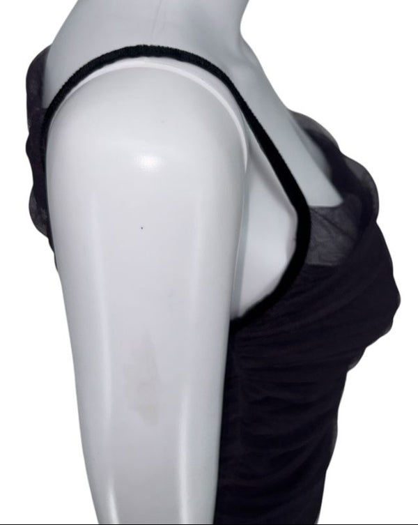 Lida Baday Ruched Mesh Overlay Camisole – Size 8 (Excellent Pre-Owned Condition)