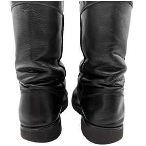 Chanel Leather Mid-Calf Moto Boots – Size 40.5