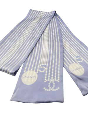 Chanel Lavender CC & Pearl Motif Silk Scarf – Excellent Preowned Condition