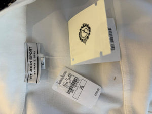 Escada White Stretch Denim Two-Piece Jacket & Pant Suit – Jacket Size XL / Pants Size 16