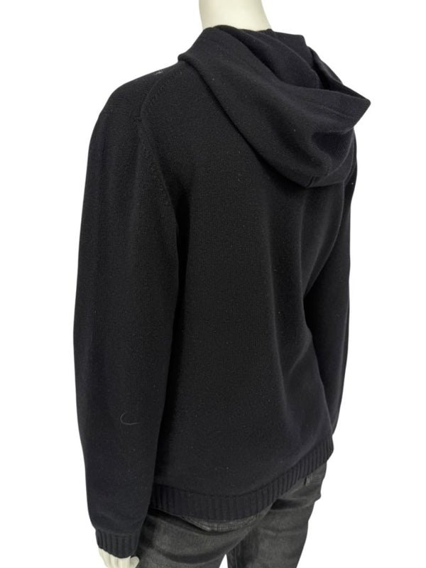 Brunello Cucinelli Black Wool & Cashmere Hoodie – Size M